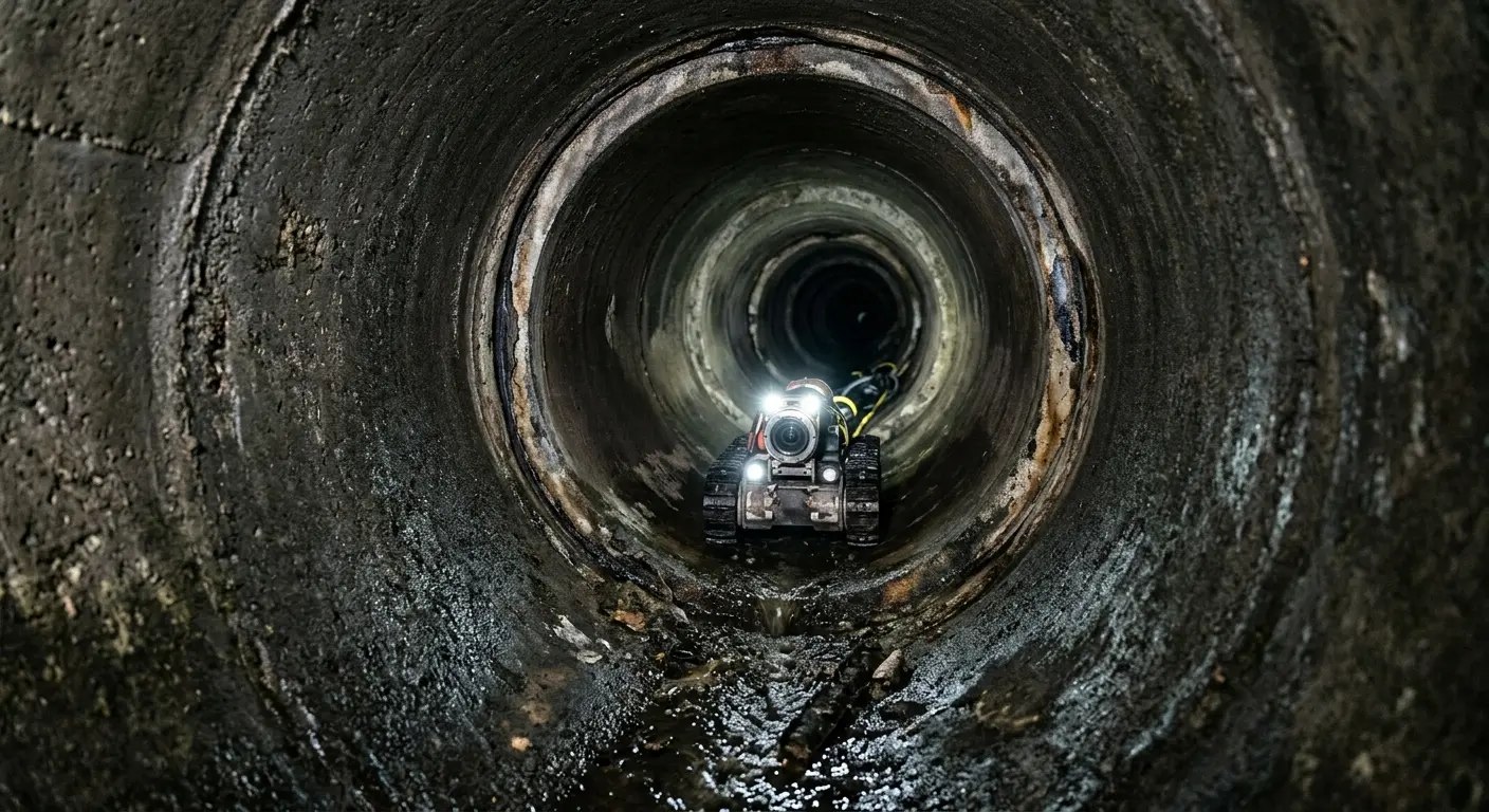 Robotic sewer camera inspecting pipe interior for Drain Snake Service in Campton Hills